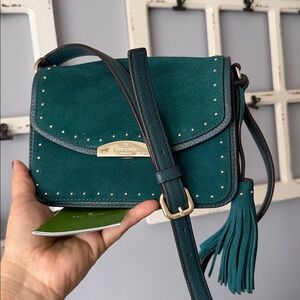 Kate Spade West Street Kenway Mixed Suede Leathers In Emerald